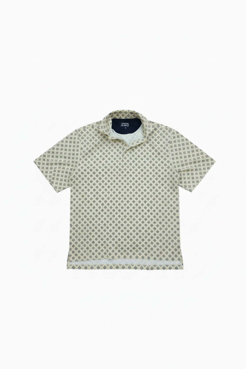 Cream Beer Mug Pattern Polo