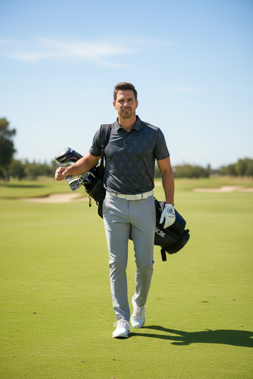 Men's golf lifestyle portrait