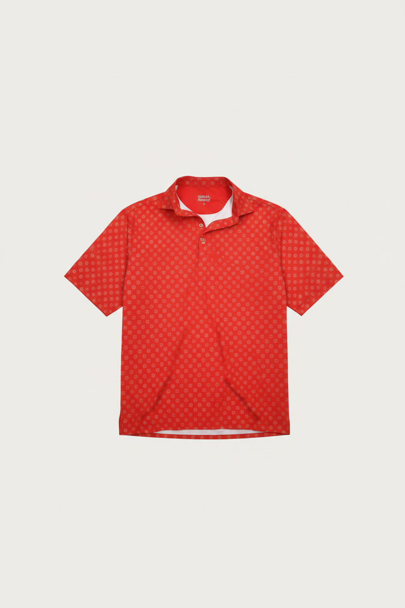 Red Floral Polo