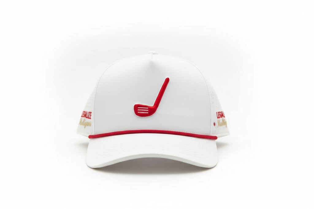 White Legalize Mulligans hat - front view