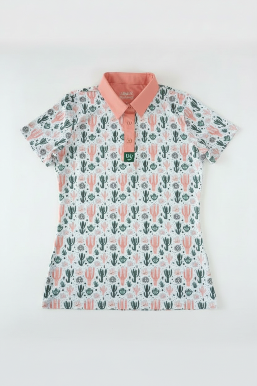 Women's Cactus Print Polo